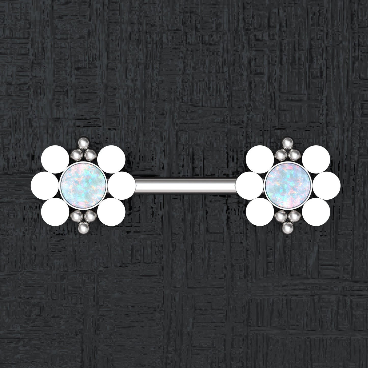 Opal Nipple Piercing Surgical Steel - TitaniumFashion