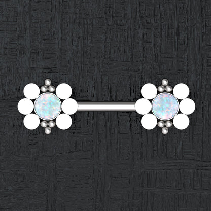 Opal Nipple Piercing Surgical Steel - TitaniumFashion