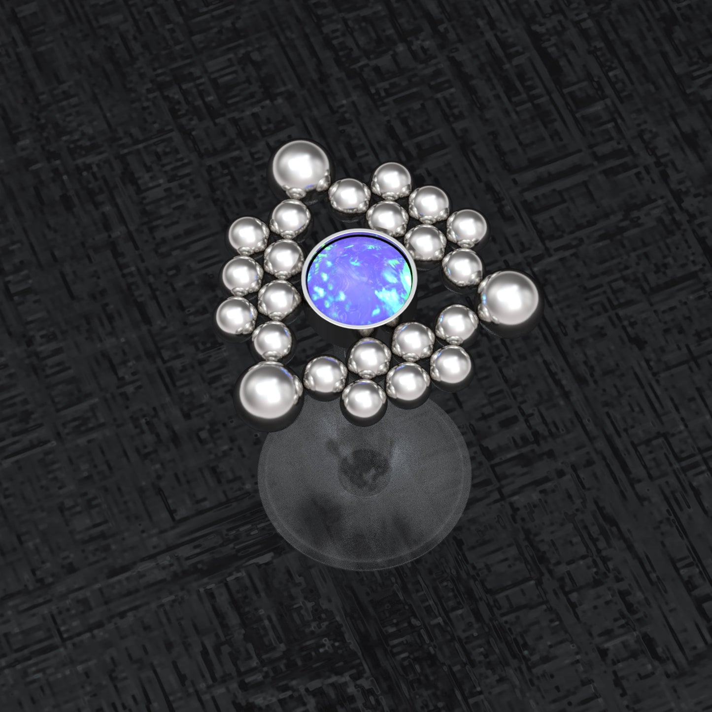 Lip Ring Opal - TitaniumFashion