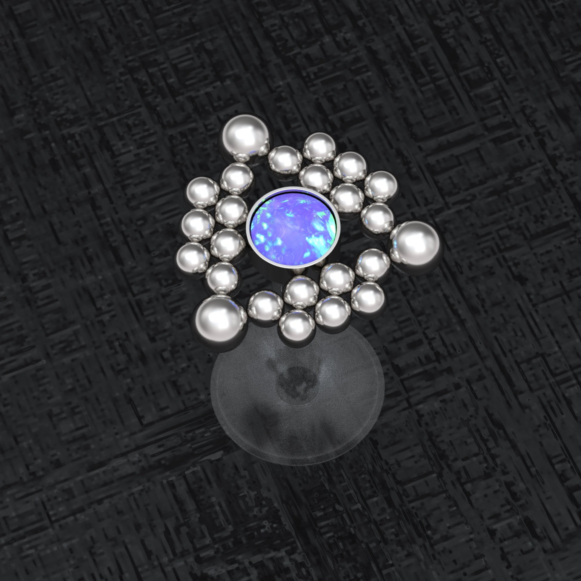 Lip Ring Opal - TitaniumFashion