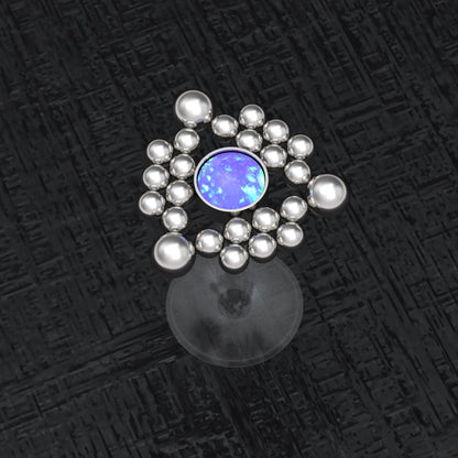 Lip Ring Opal - TitaniumFashion