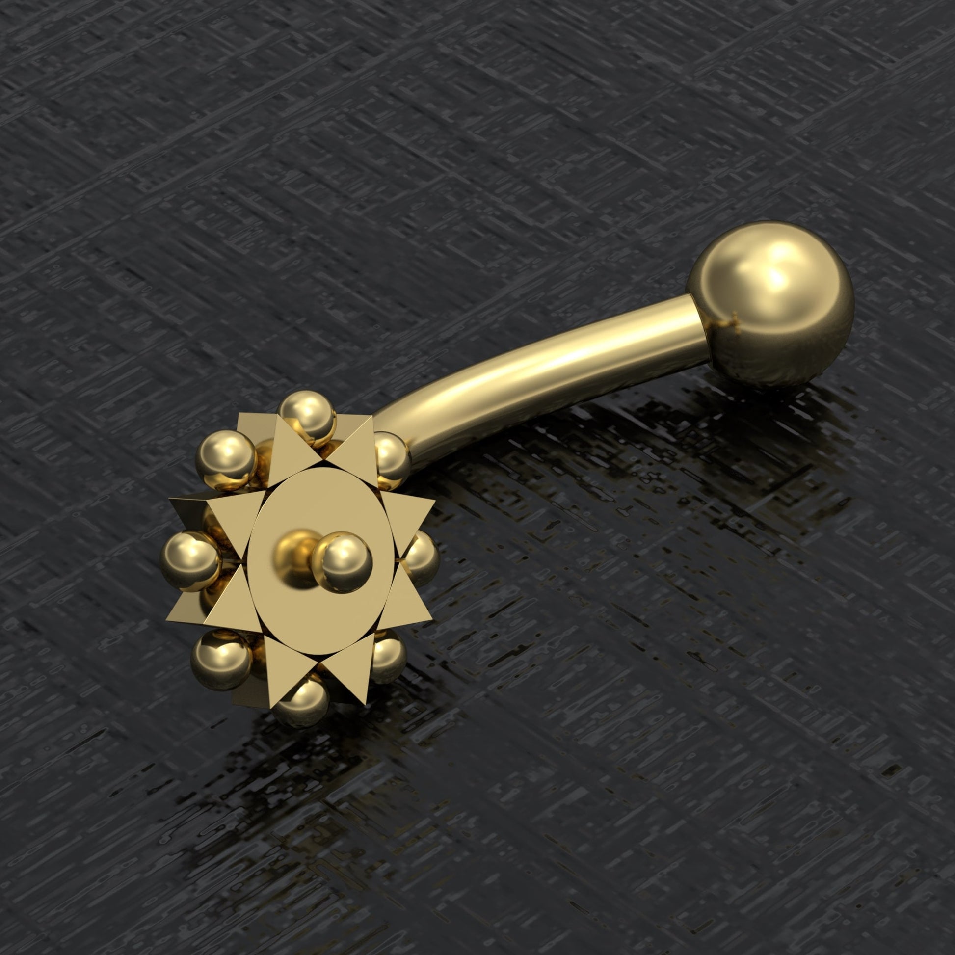 Surgical Steel Curved Barbell Piercing - TitaniumFashion