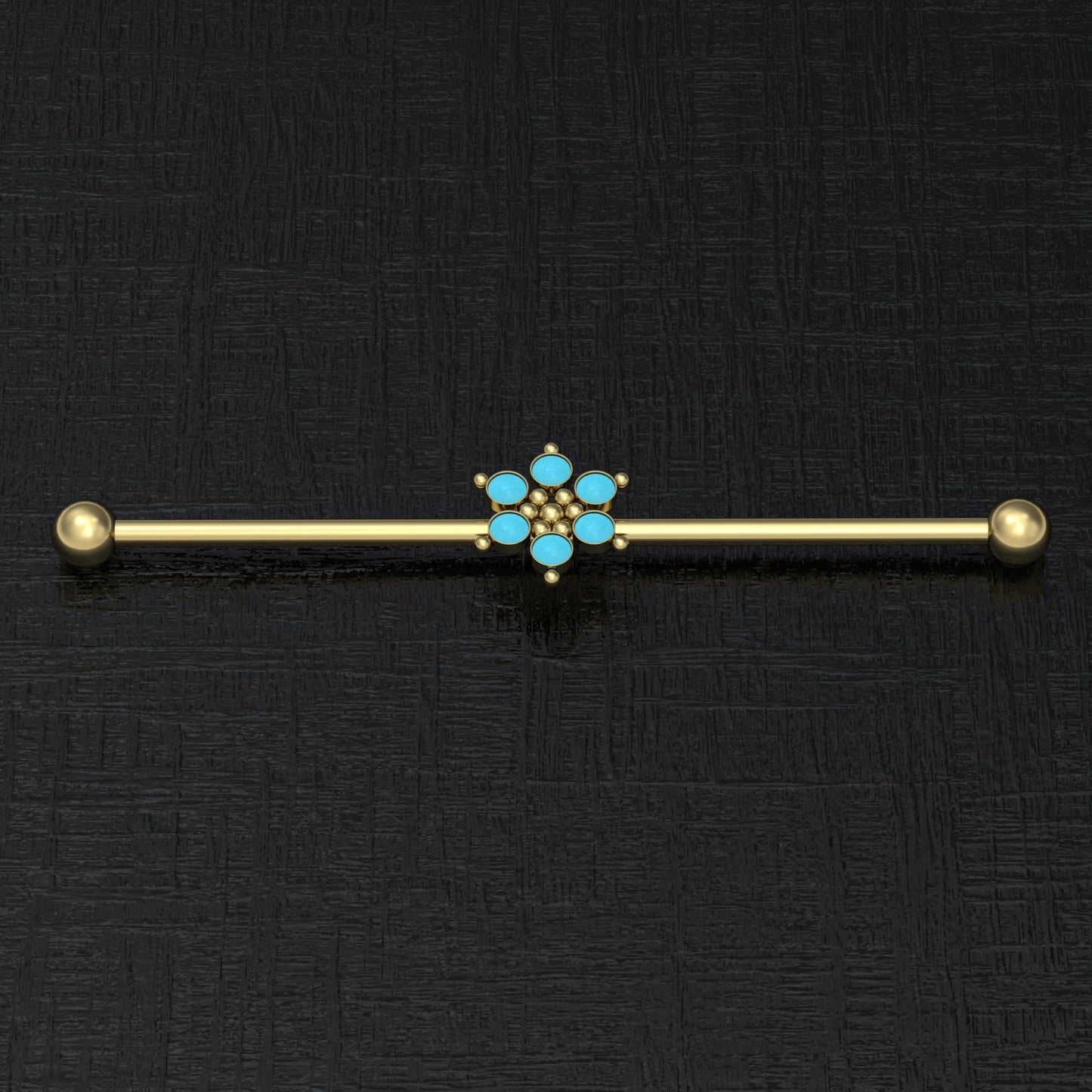 Turquoise Industrial Piercing Jewelry Surgical Steel - TitaniumFashion