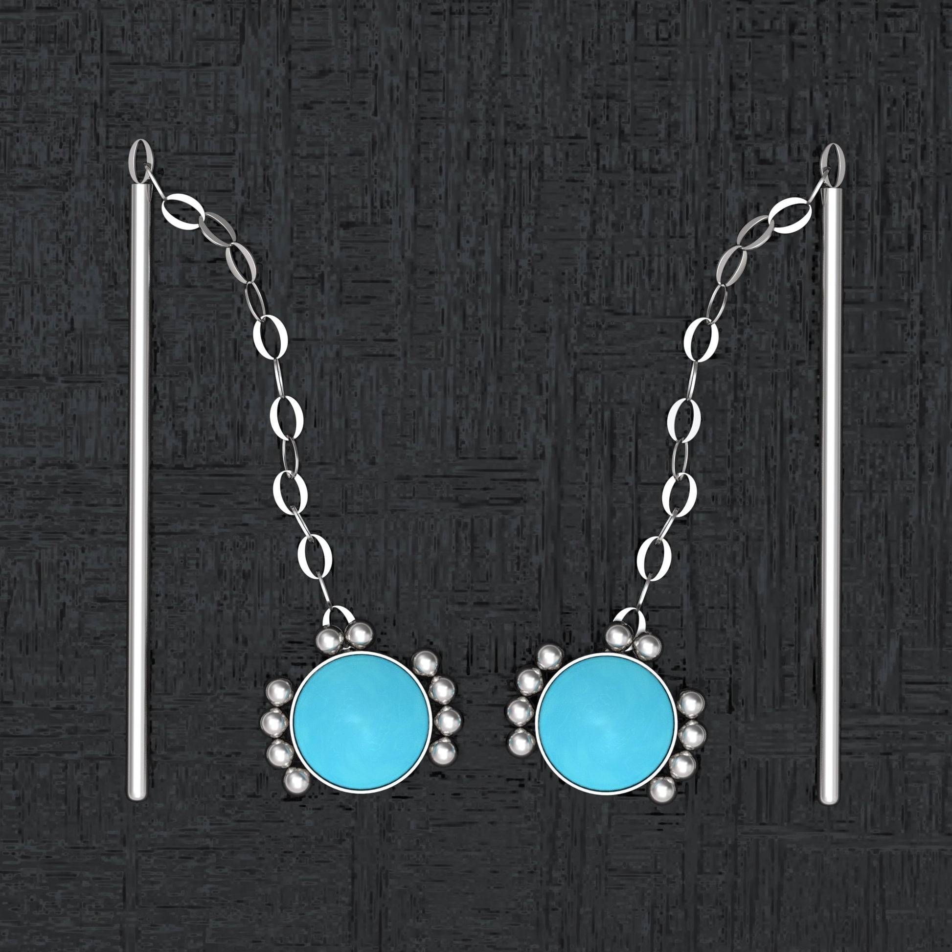 Turquoise Drop Earrings - TitaniumFashion