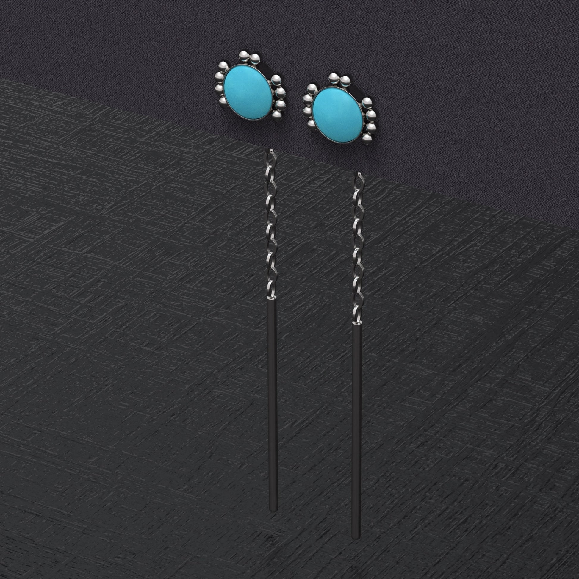 Turquoise Drop Earrings - TitaniumFashion