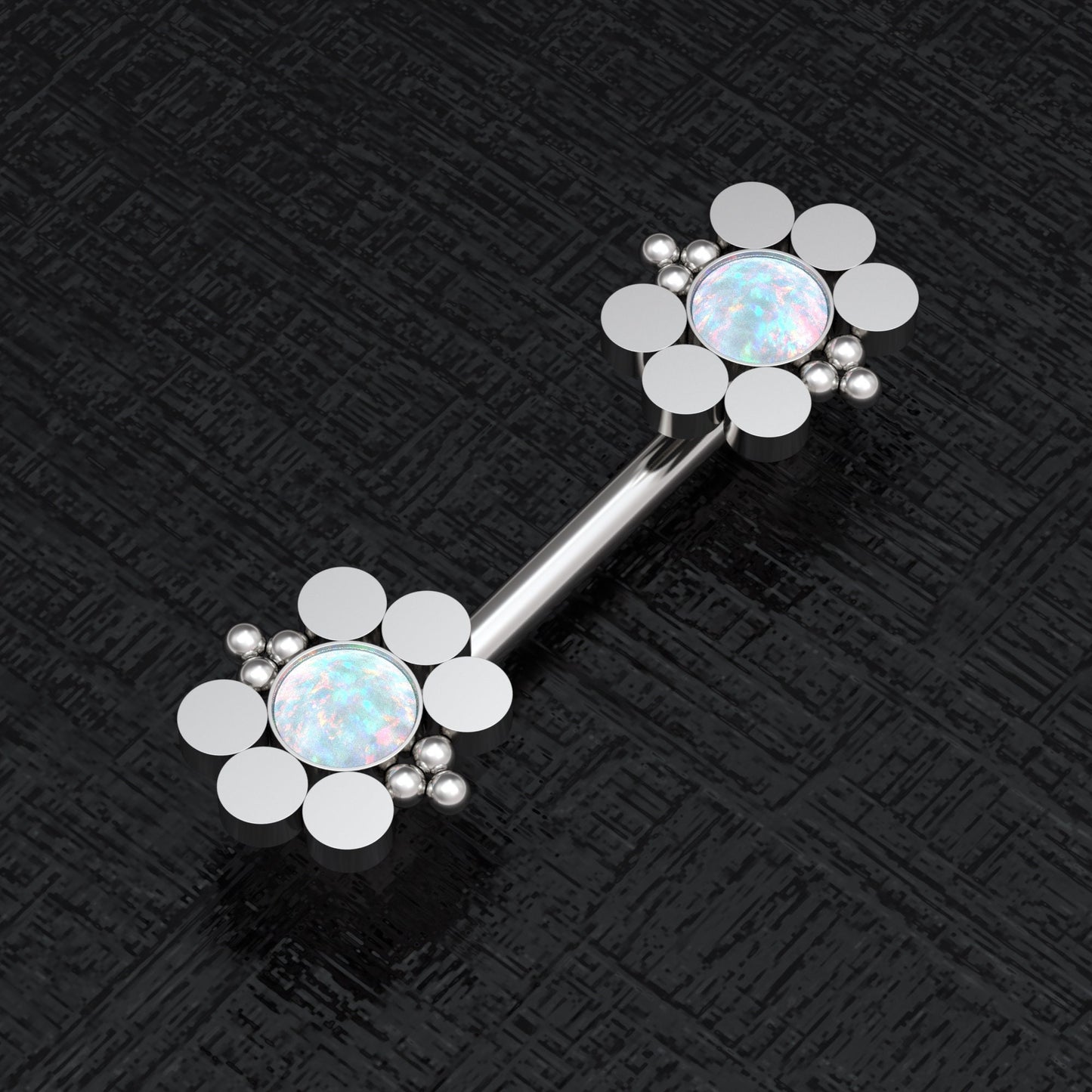 Opal Nipple Piercing Surgical Steel - TitaniumFashion