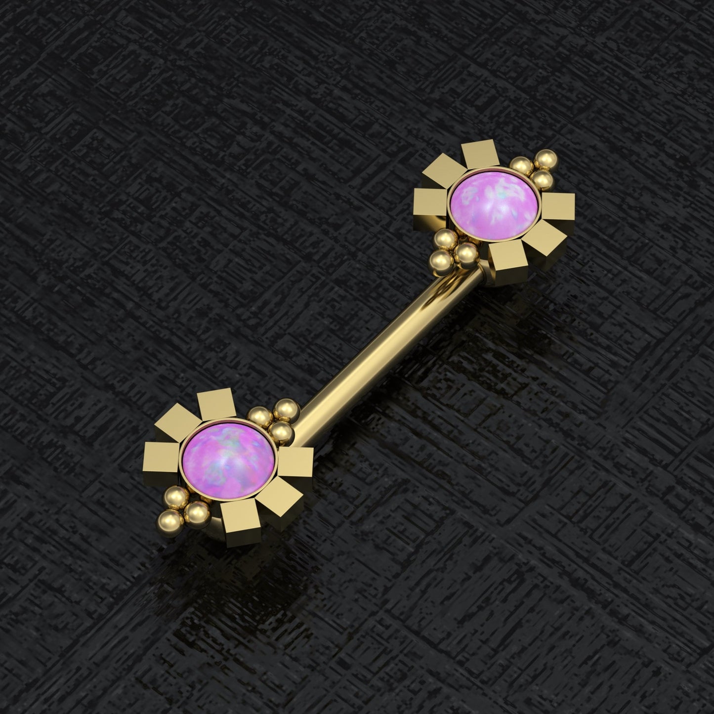 Opal Nipple Ring Surgical Steel - TitaniumFashion