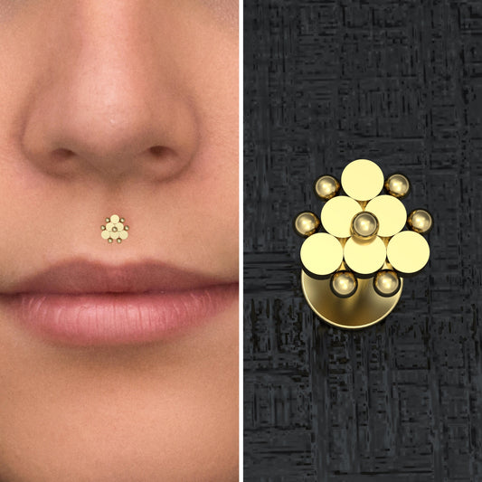 Medusa Lip Ring Surgical Steel - TitaniumFashion