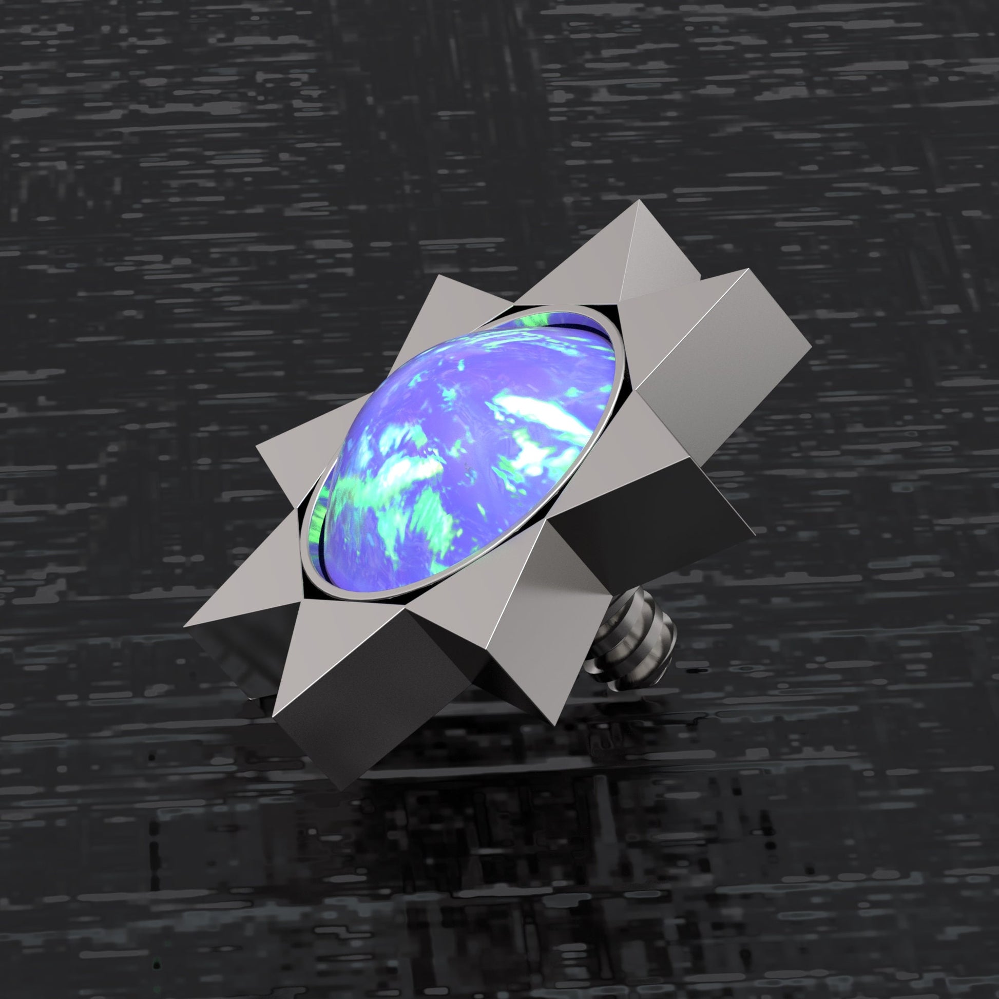 Opal Dermal Piercing Surgical Steel - TitaniumFashion