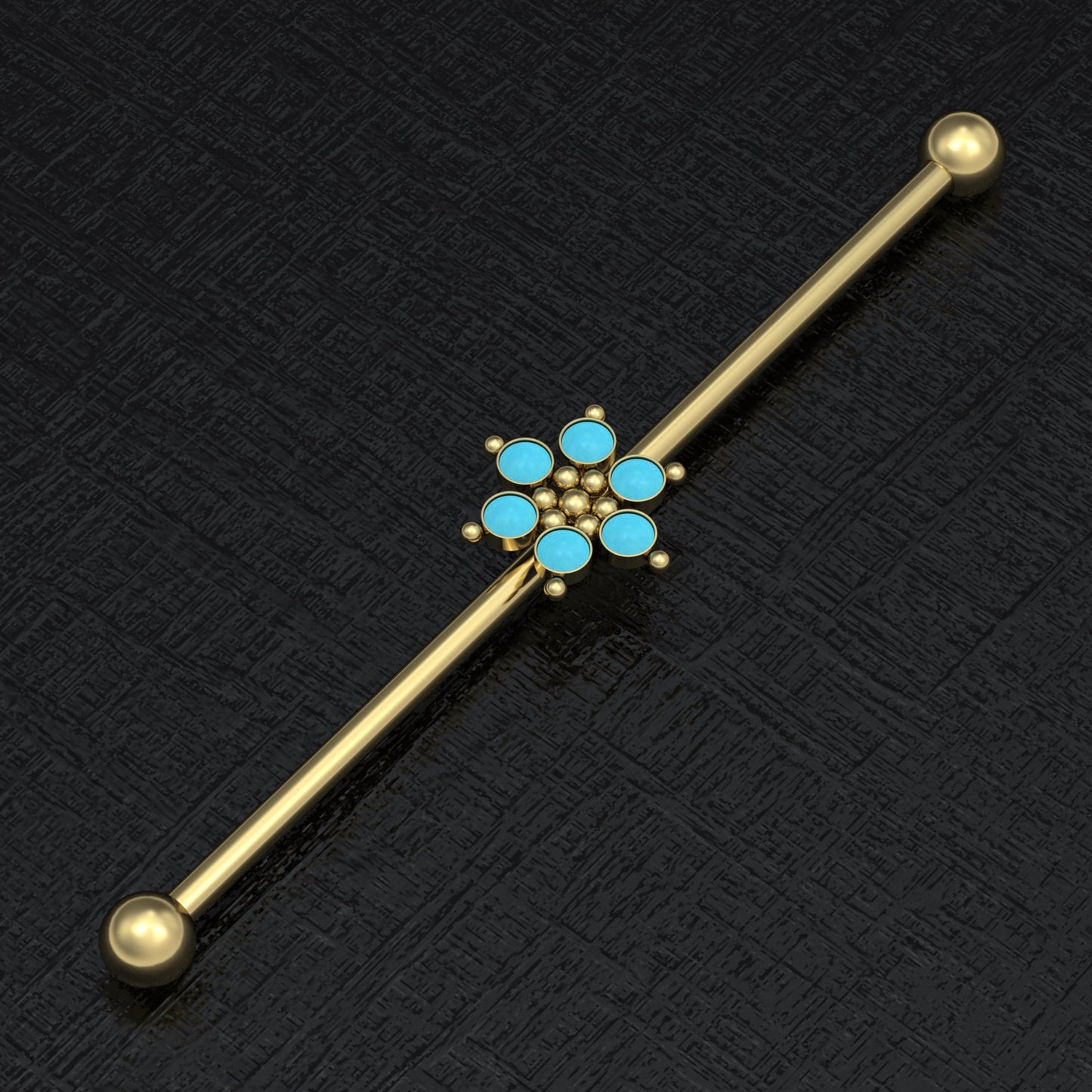 Turquoise Industrial Piercing Jewelry Surgical Steel - TitaniumFashion