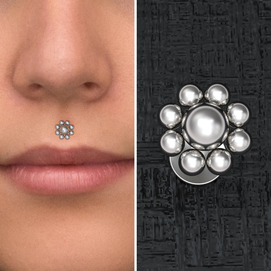 Surgical Steel Lip Ring - TitaniumFashion