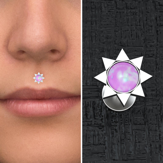 Surgical Steel Medusa Lip Piercing - TitaniumFashion