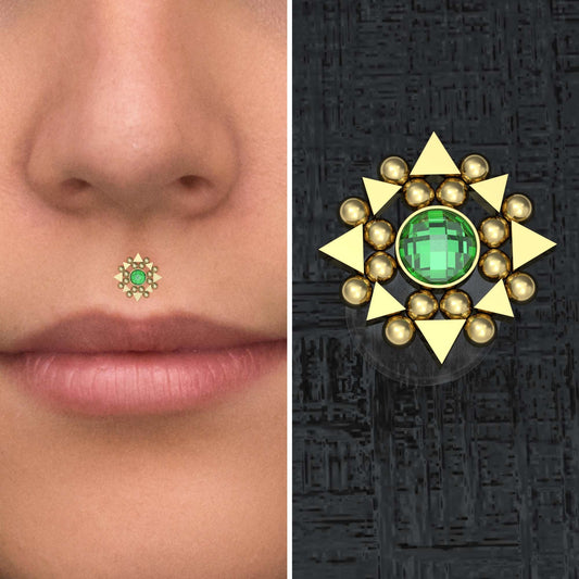 CZ Lip Labret Bioflex - TitaniumFashion