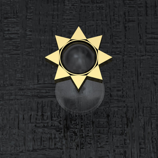 Lip Ring Onyx - TitaniumFashion