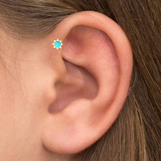 Flat Back Tragus Earring Bioflex - TitaniumFashion