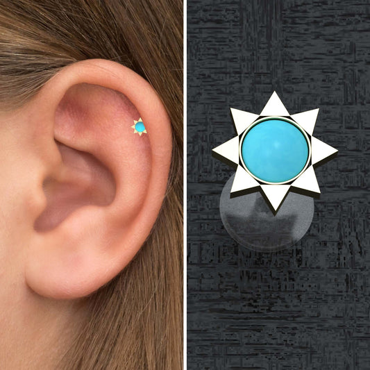 Flat Back Tragus Earring Bioflex - TitaniumFashion