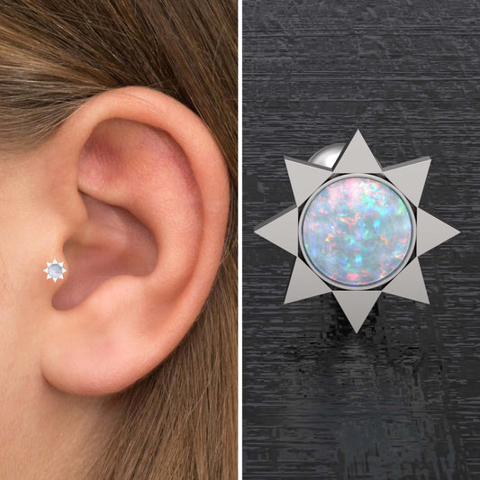 Surgical Steel Cartilage Piercing - TitaniumFashion