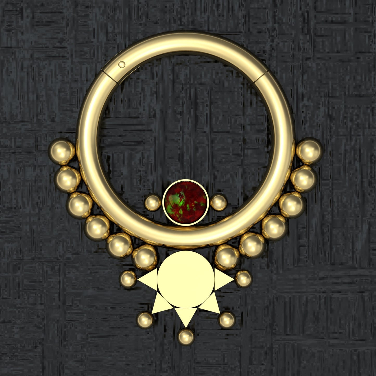 Opal Septum Clicker Hoop Surgical Steel - TitaniumFashion