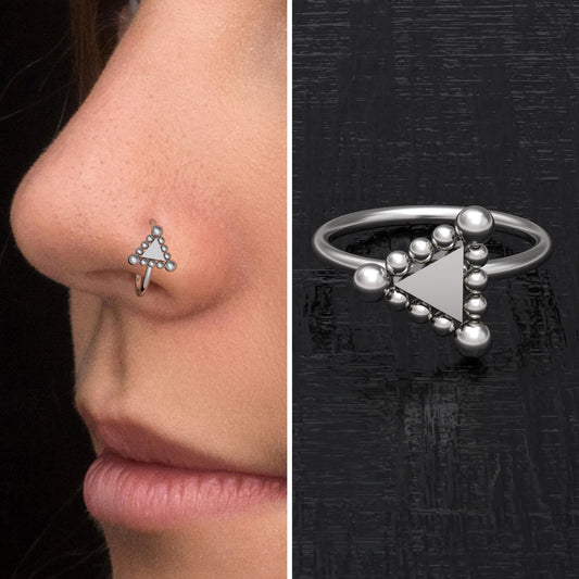 Surgical Steel Nose Ring Hoop - TitaniumFashion