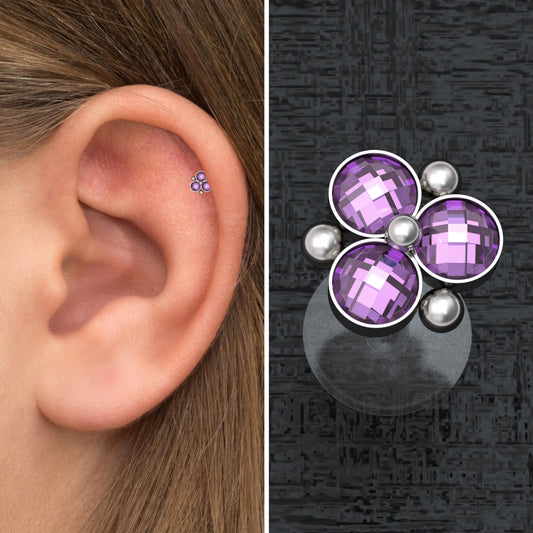 Flat Back Cartilage Earring Stud Bioflex - TitaniumFashion