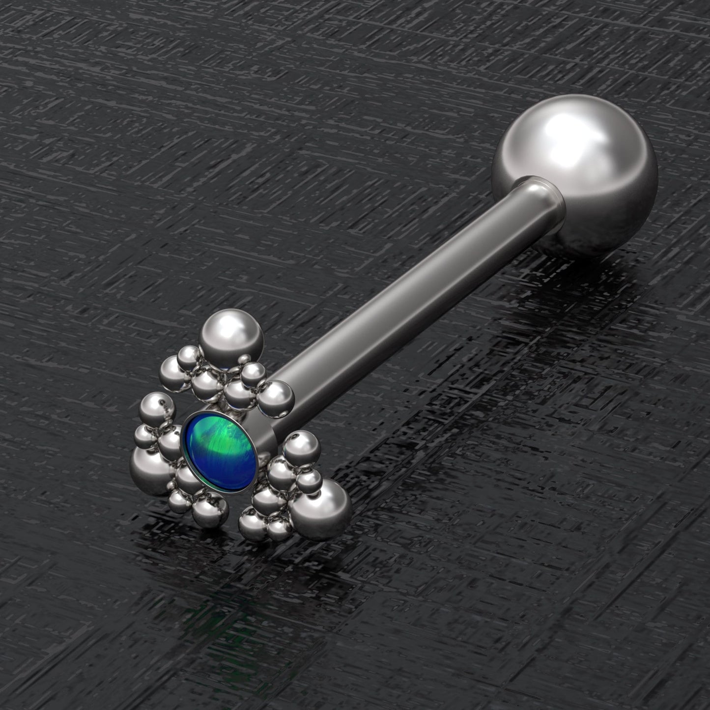 Tongue Ring Opal - TitaniumFashion