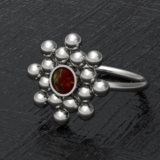 Opal Nose Ring Titanium Implant Grade - TitaniumFashion