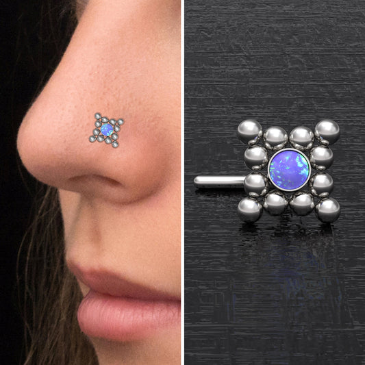 Opal Nose Bone Stud Surgical Steel - TitaniumFashion