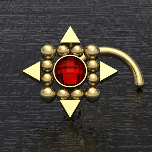 CZ Nose Stud Screw - TitaniumFashion