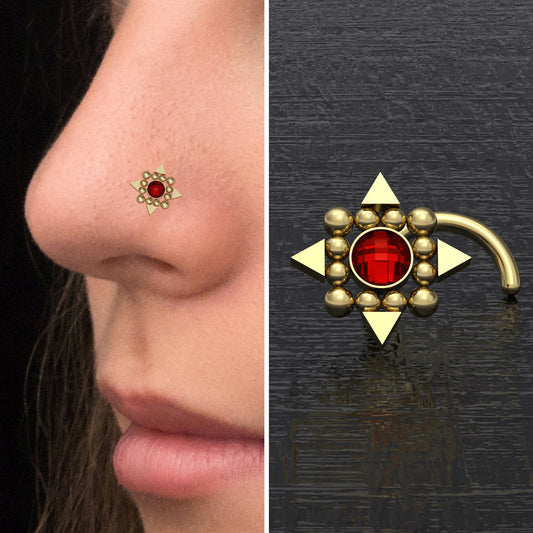 CZ Nose Stud Screw - TitaniumFashion