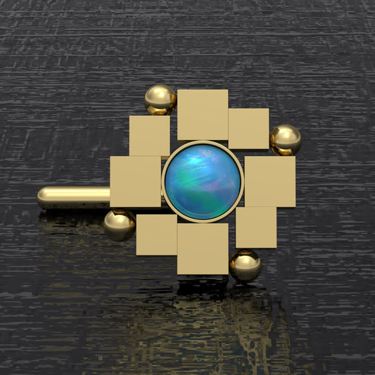 Opal Nose Stud Ring Surgical Steel - TitaniumFashion
