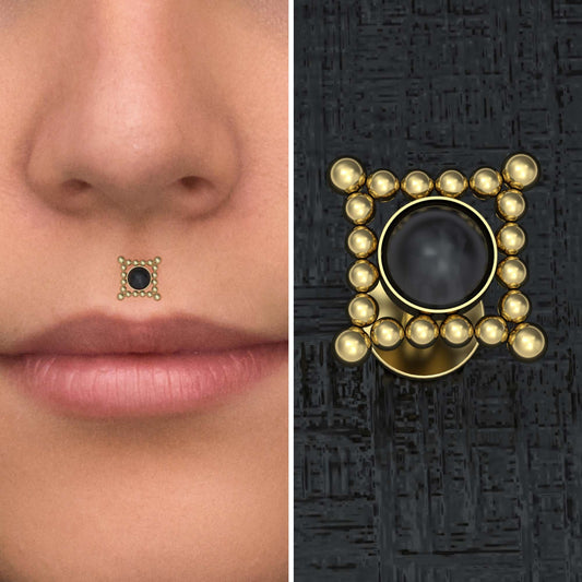 Medusa Lip Ring Surgical Steel - TitaniumFashion