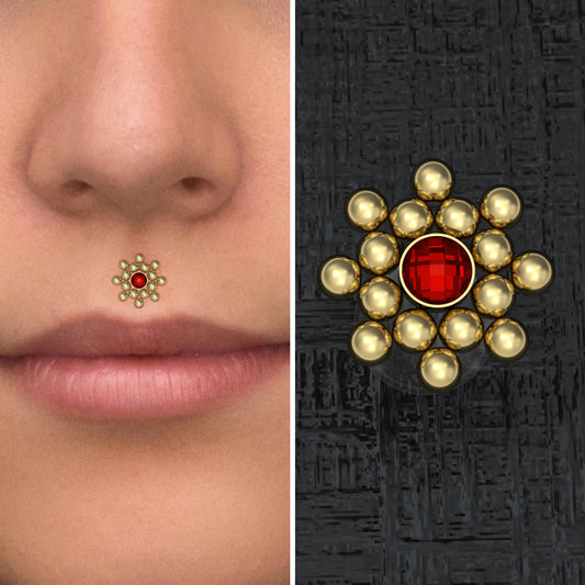 Medusa Lip Ring Bioflex - TitaniumFashion