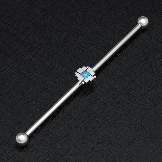 Surgical Steel Industrial Barbell 14g - TitaniumFashion