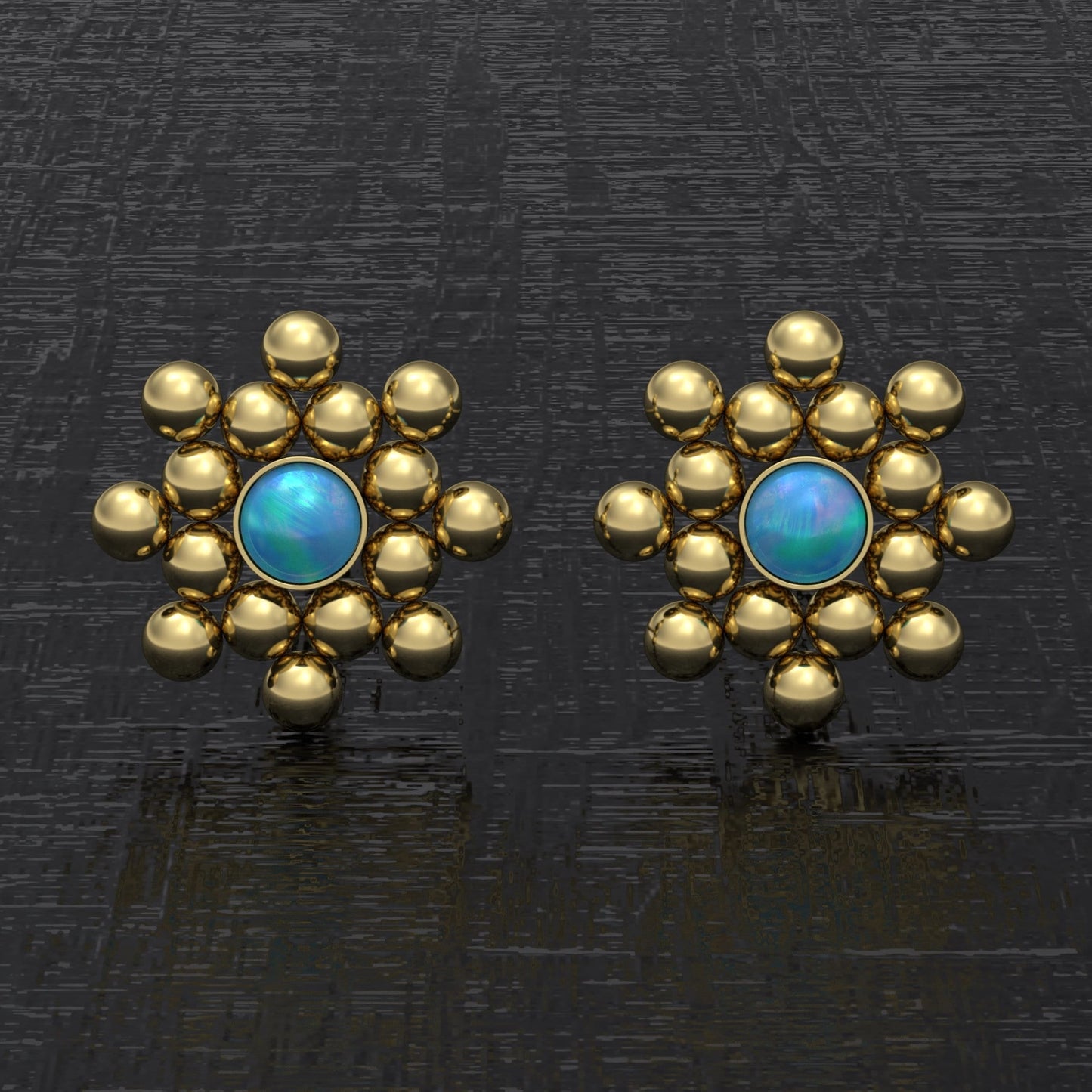 Minimalist Stud Earrings Opal - TitaniumFashion