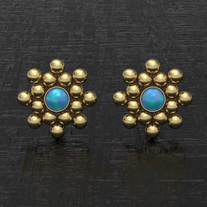 Minimalist Stud Earrings Opal - TitaniumFashion