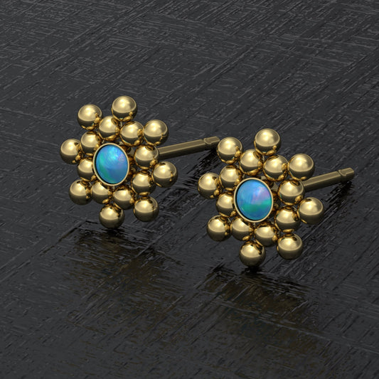 Minimalist Stud Earrings Opal - TitaniumFashion