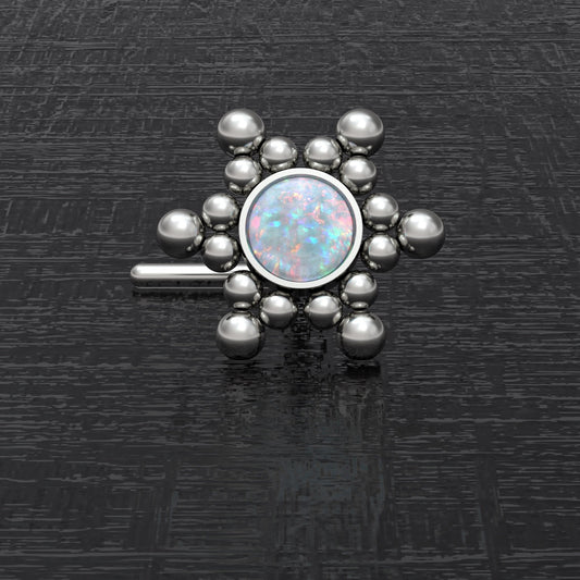 Opal Nose Stud Titanium - TitaniumFashion