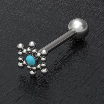 Titanium Tongue Ring Turquoise - TitaniumFashion