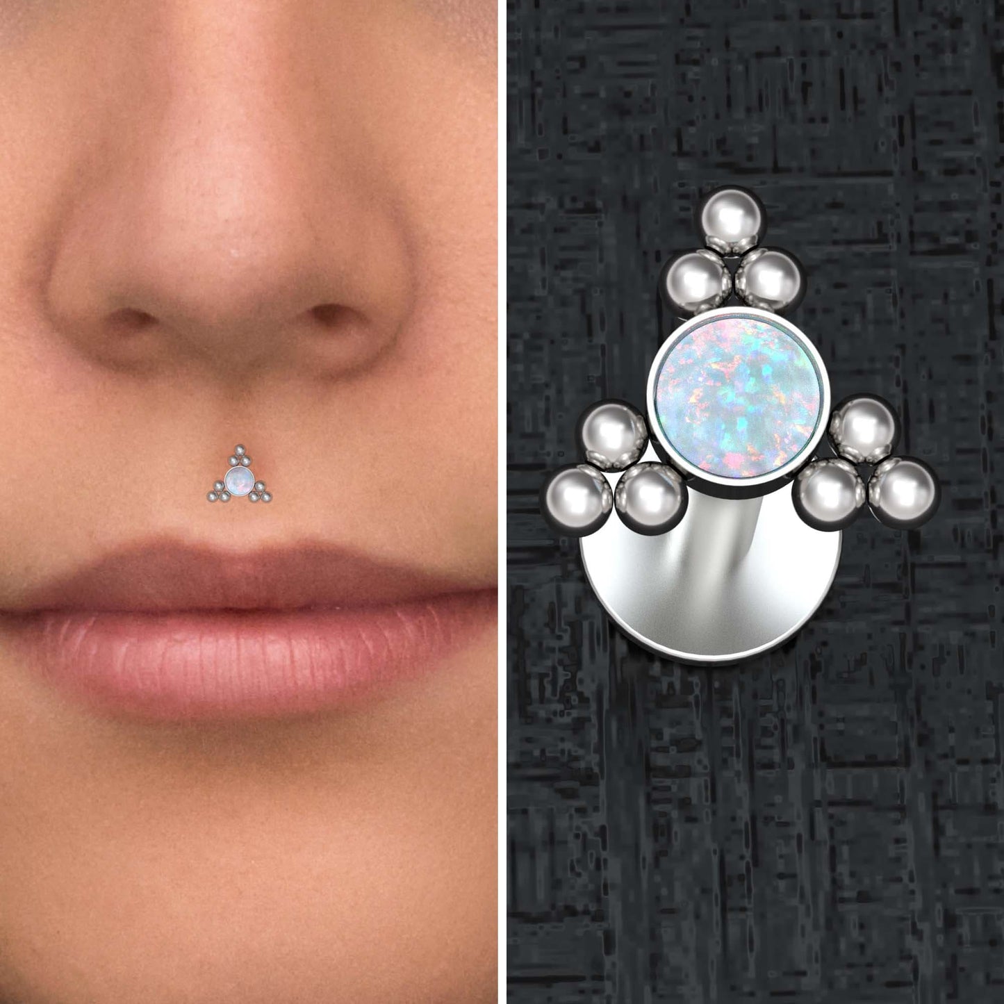 Surgical Steel Medusa Lip Piercing - TitaniumFashion