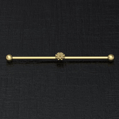 Surgical Steel Industrial Barbell 14g - TitaniumFashion