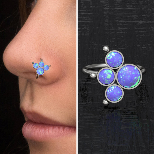 Opal Nose Jewelry Titanium - TitaniumFashion