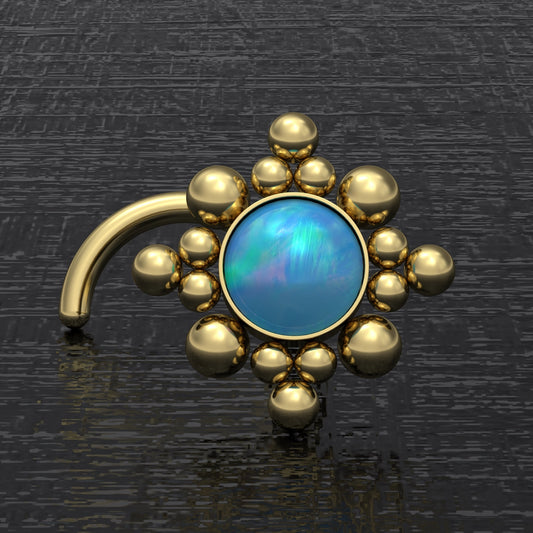 Surgical Steel Nose Screw Stud Opal - TitaniumFashion