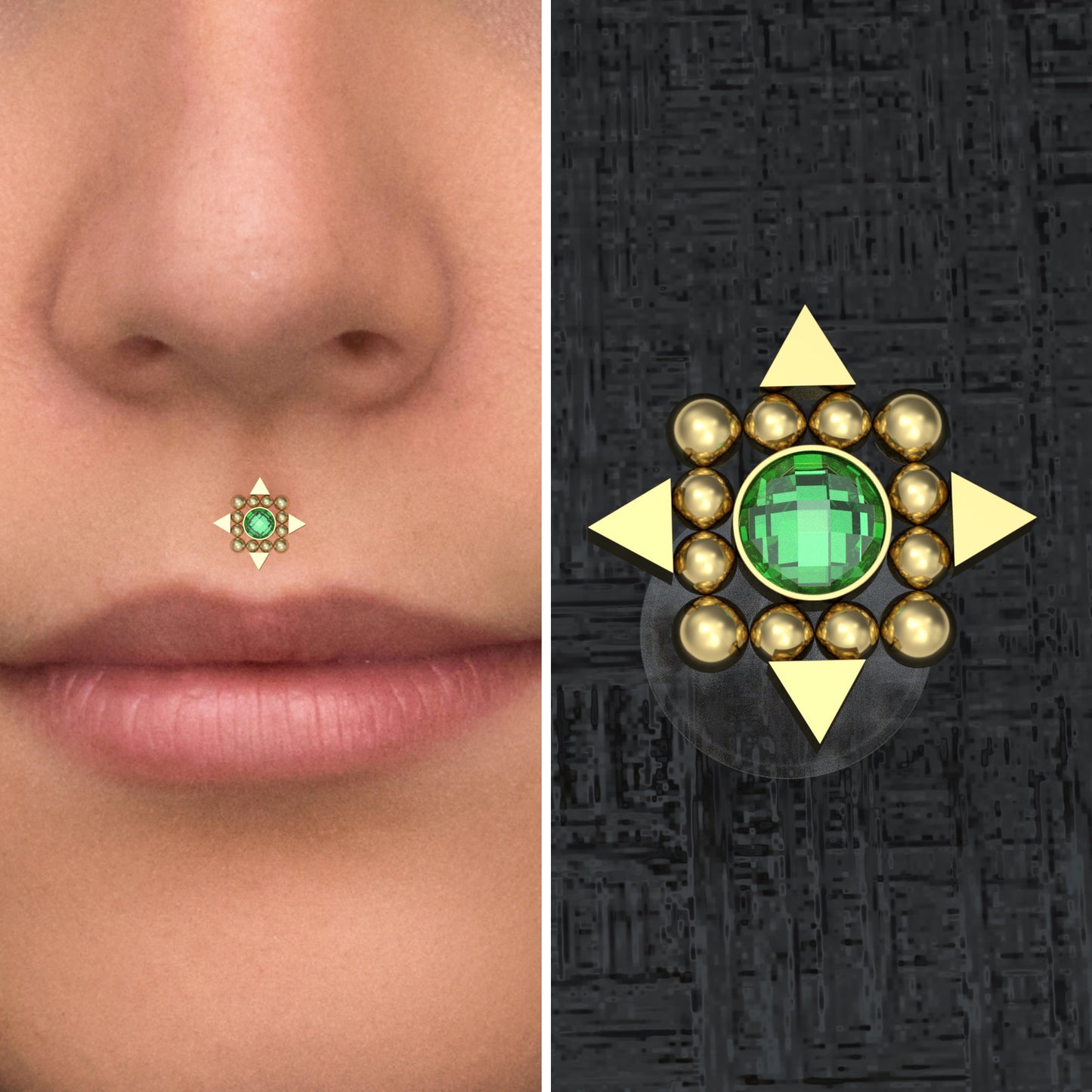 CZ Lip Piercing Bioflex - TitaniumFashion