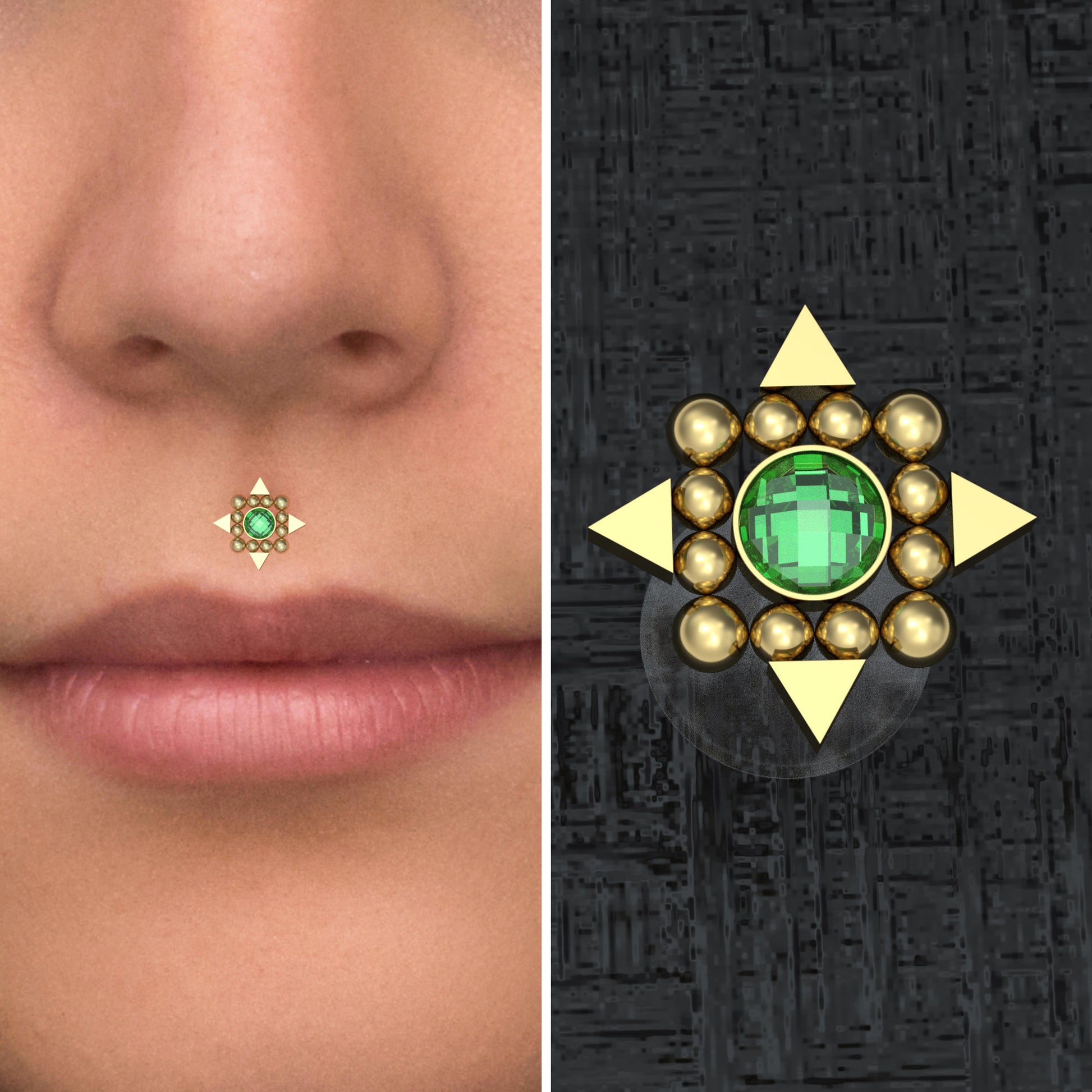 CZ Lip Piercing Bioflex - TitaniumFashion