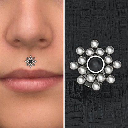 Onyx Lip Piercing Titanium Implant Grade - TitaniumFashion