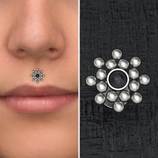 Onyx Lip Piercing Titanium Implant Grade - TitaniumFashion