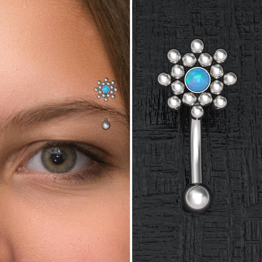 Opal Eyebrow Jewelry Surgical Steel - TitaniumFashion