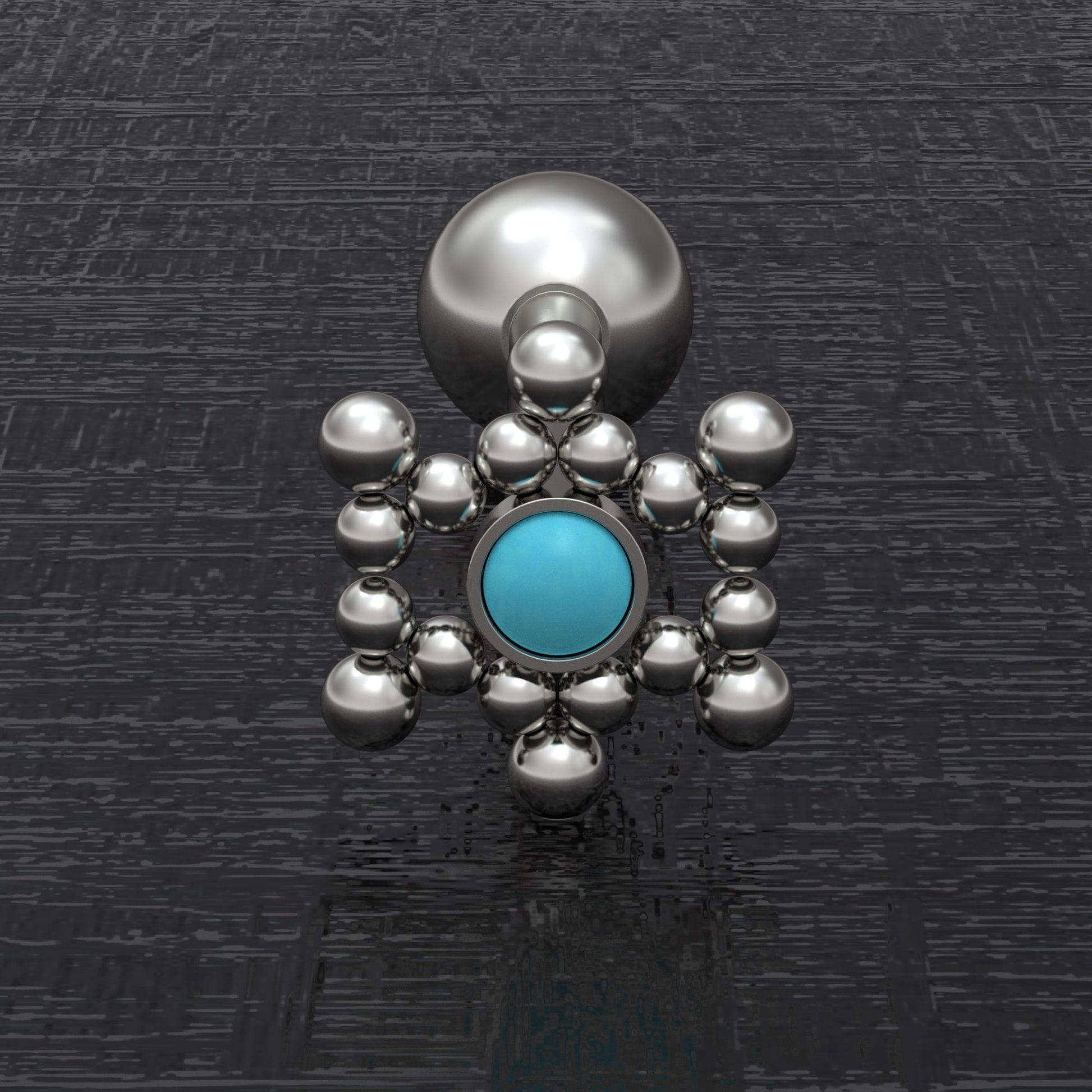 Titanium Tongue Ring Turquoise - TitaniumFashion