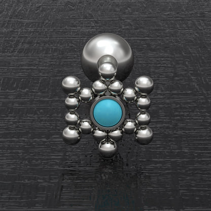 Titanium Tongue Ring Turquoise - TitaniumFashion