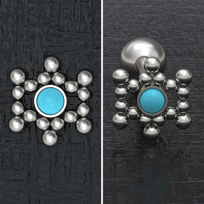 Titanium Tongue Ring Turquoise - TitaniumFashion
